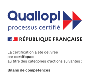 Logo Qualiopi, processus certifié, République française